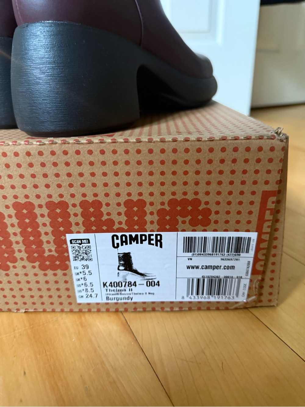 NWT Camper Thelma II Burgundy Leather Platform Ankle Boots - Picture 9 of 10